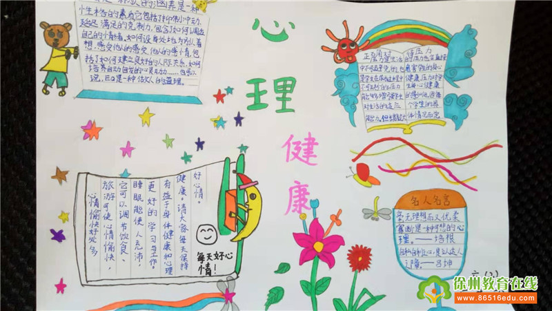 铜山区利国镇厉湾小学举行心理健康主题手抄报比赛活动